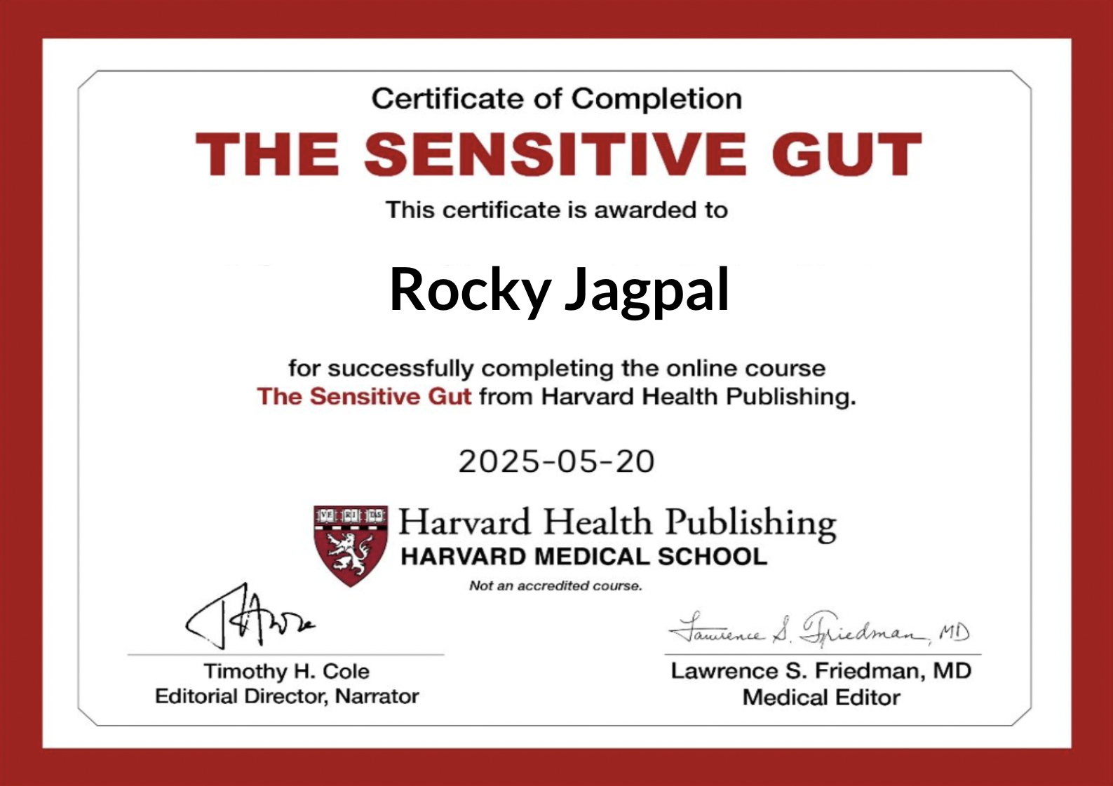 Harvard Sensitive Gut